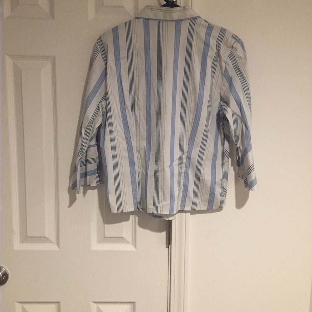 DCC White with Blue Striped Blouse - Picture 2 of 5